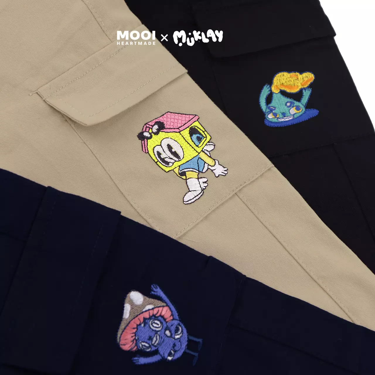 Mooi X Muklay Celana Panjang Cargo Anak Jeno Long Cargo Pants Kids - Navy