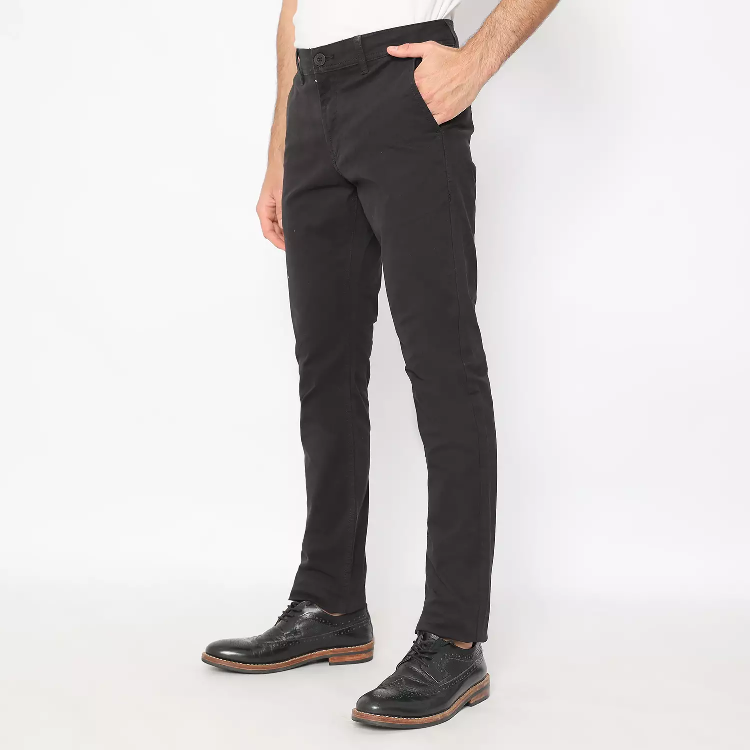 Platini Celana Chino Pria Panjang Hitam 5501