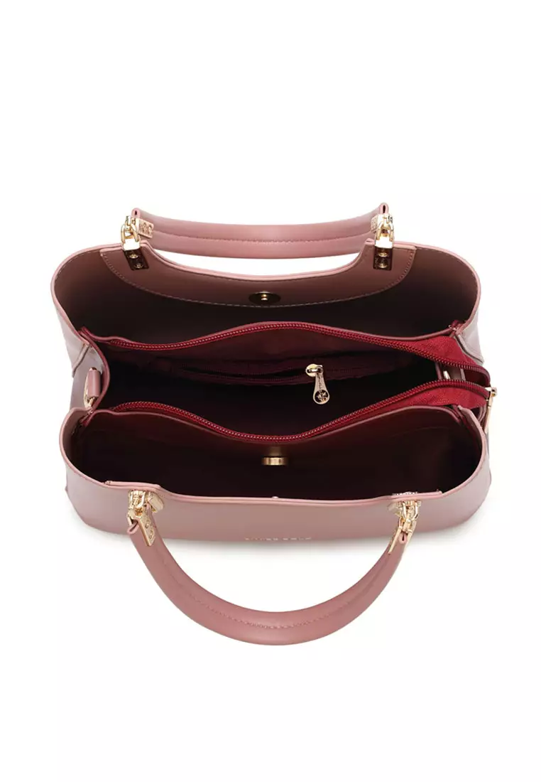 Women's Top Handle Bag / Sling Bag / Crossbody Bag (Tas Selempang / Tas Tangan) - Merah Jambu