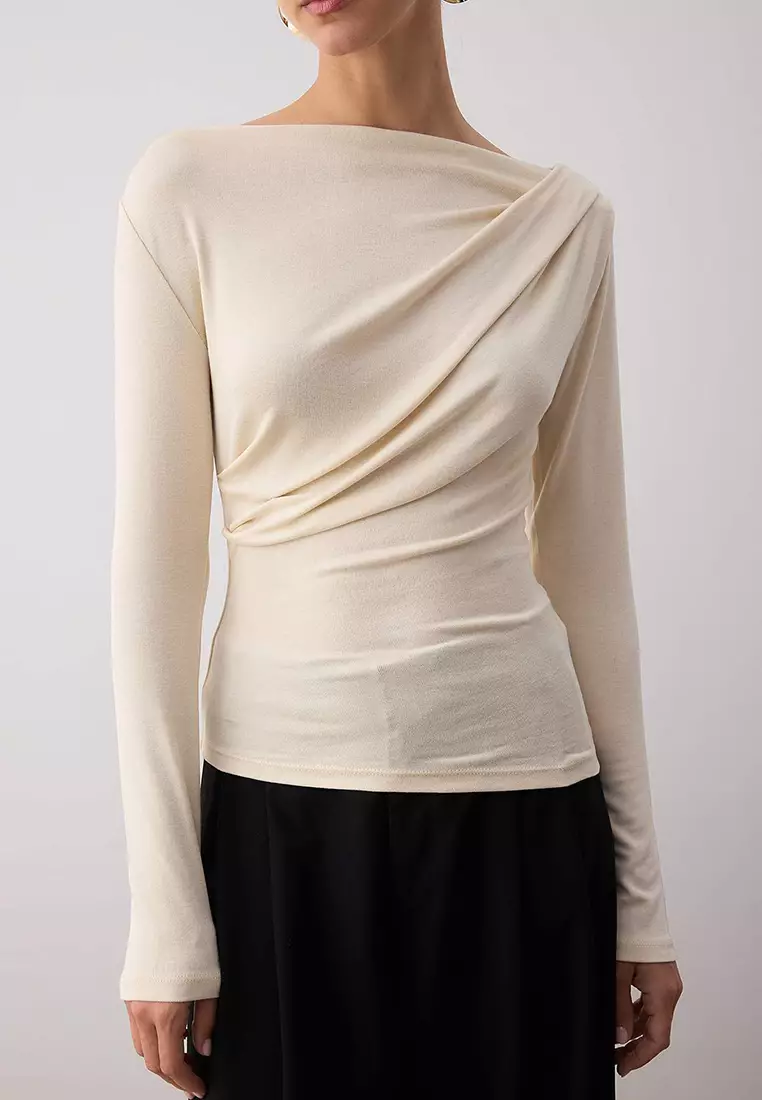Asymmetrical Collar Blouse