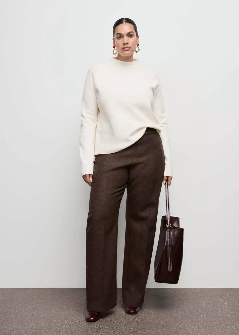 Sweater rajut kerah perkins