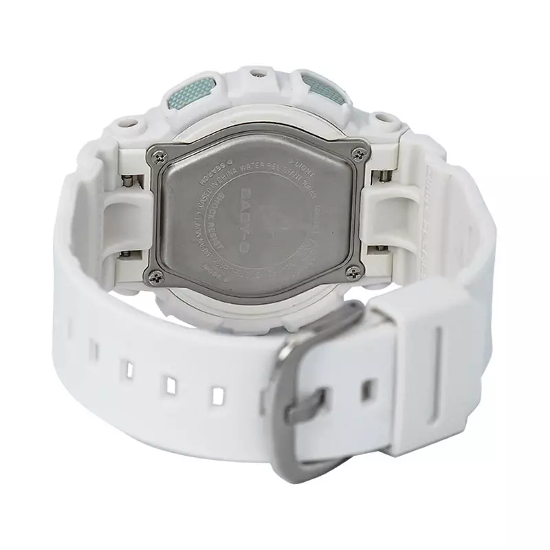 Jam Tangan Wanita Casio Baby-G BA-130-7A2DR Beach Fashions Digital Analog Dial White Resin Band