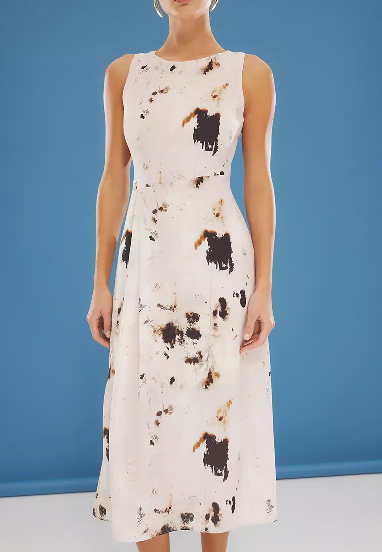 Animal Patterned Satin Dress