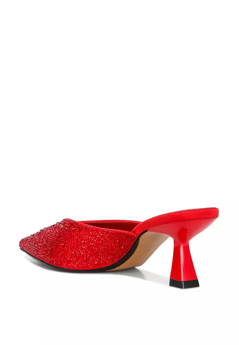 Red mules sale shoes