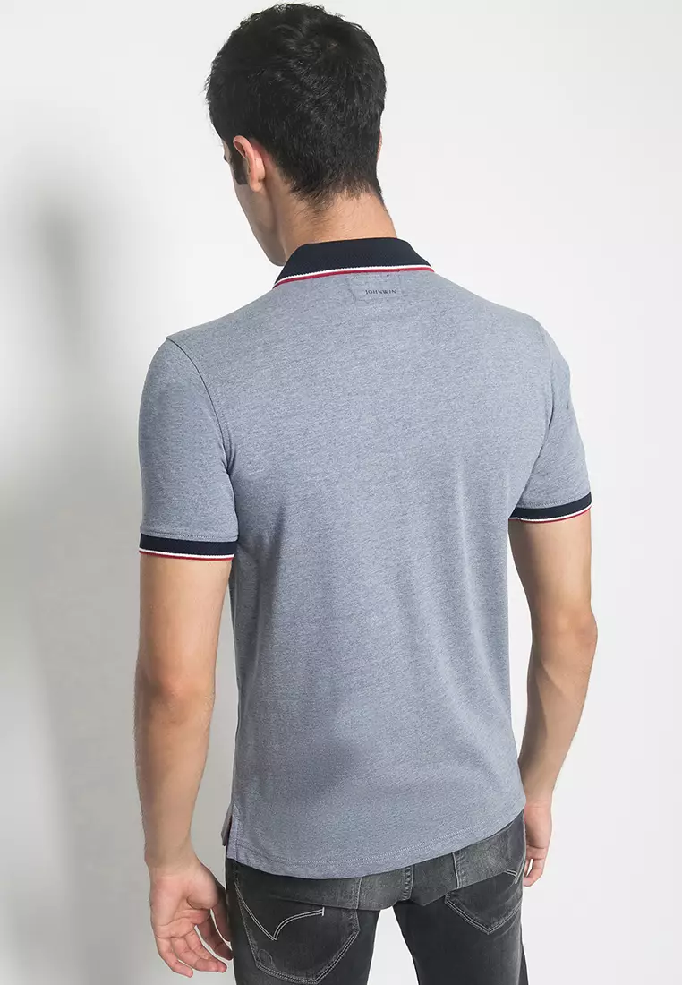 Johnwin - Kaos Polo Casual Pria Warna Abu-Abu ATS.625.M458.01.C-S/S
