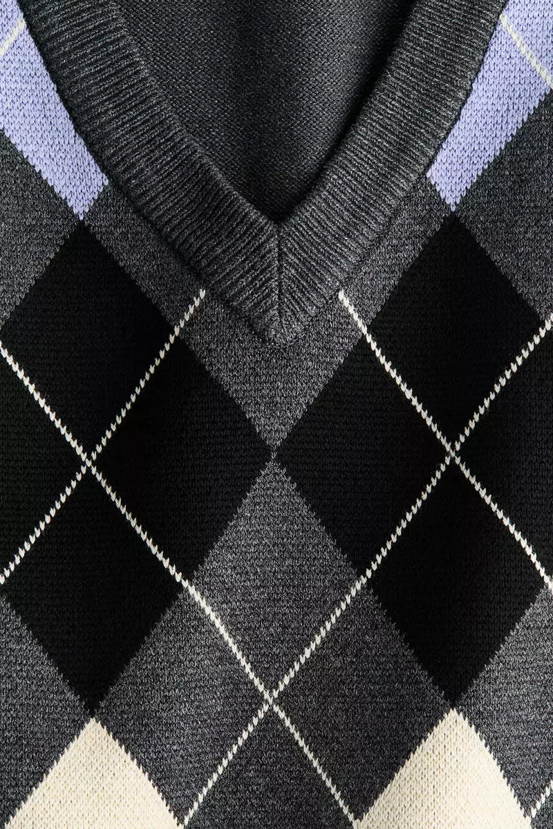 Jacquard-knit sweater vest