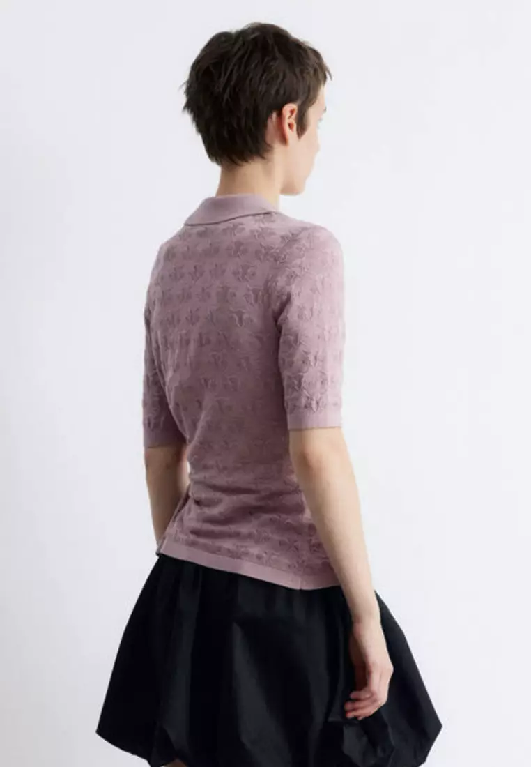 Pointelle-Knit Polo Shirt