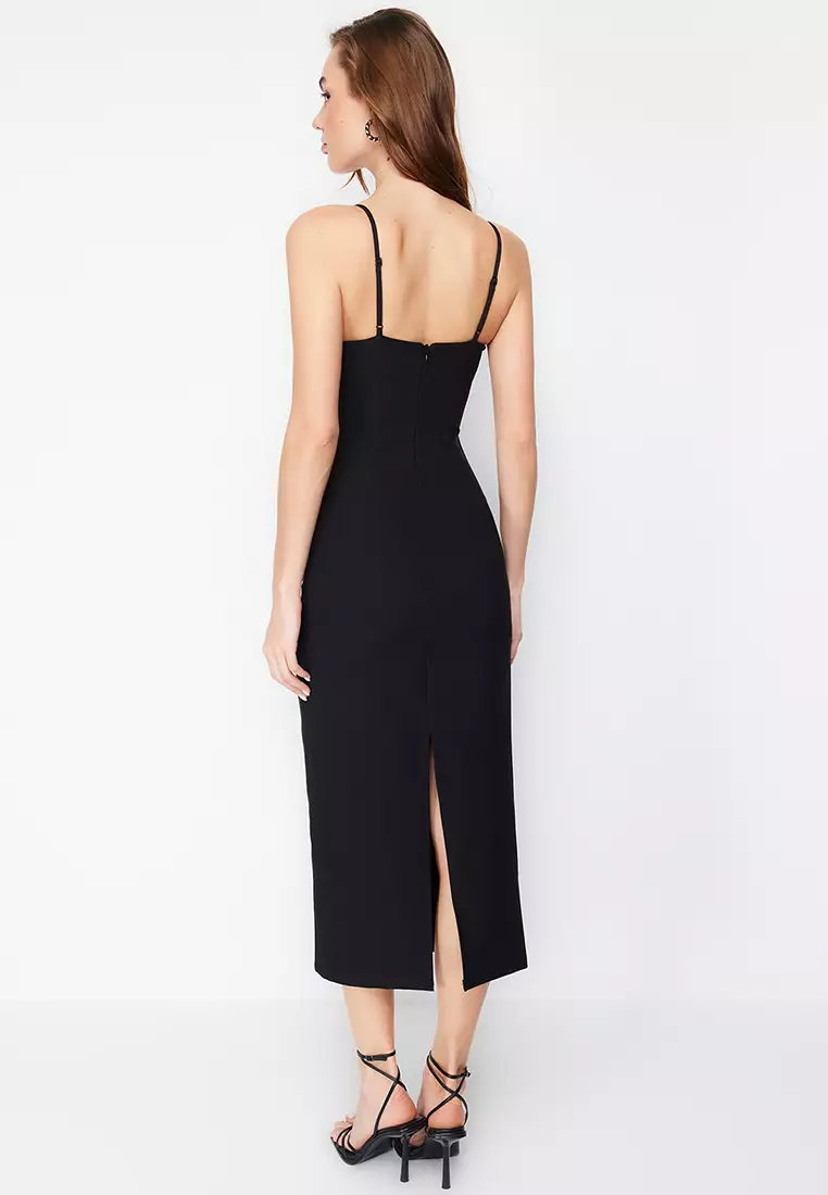 Slit Bodycon Midi Dress