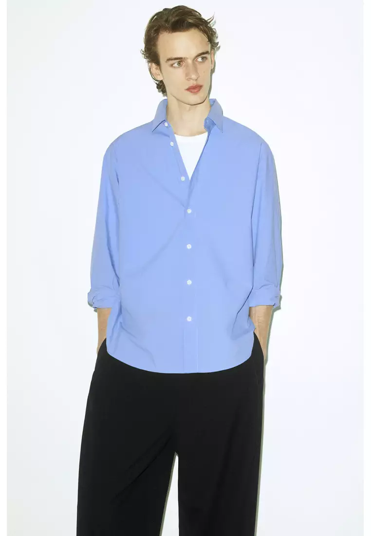 RELAXED PIMA COTTON-POPLIN SHIRT