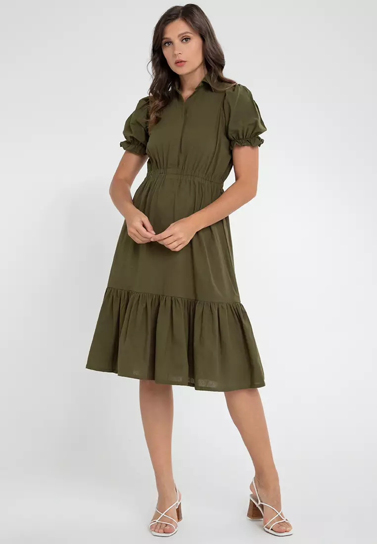 Olive and ivy shop cowl midi dress