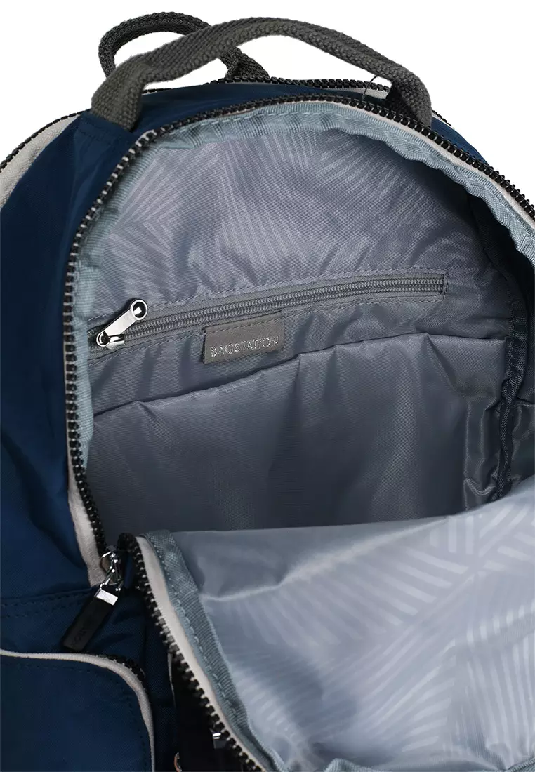 Colour Block Nylon Large Backpack