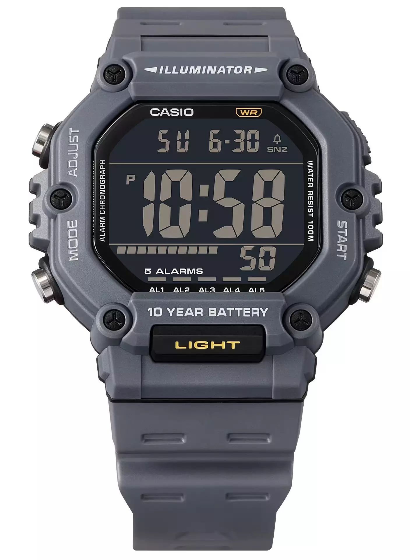 Men AE-1600H-8B Resin Dark Grey 10 Years Battery Life