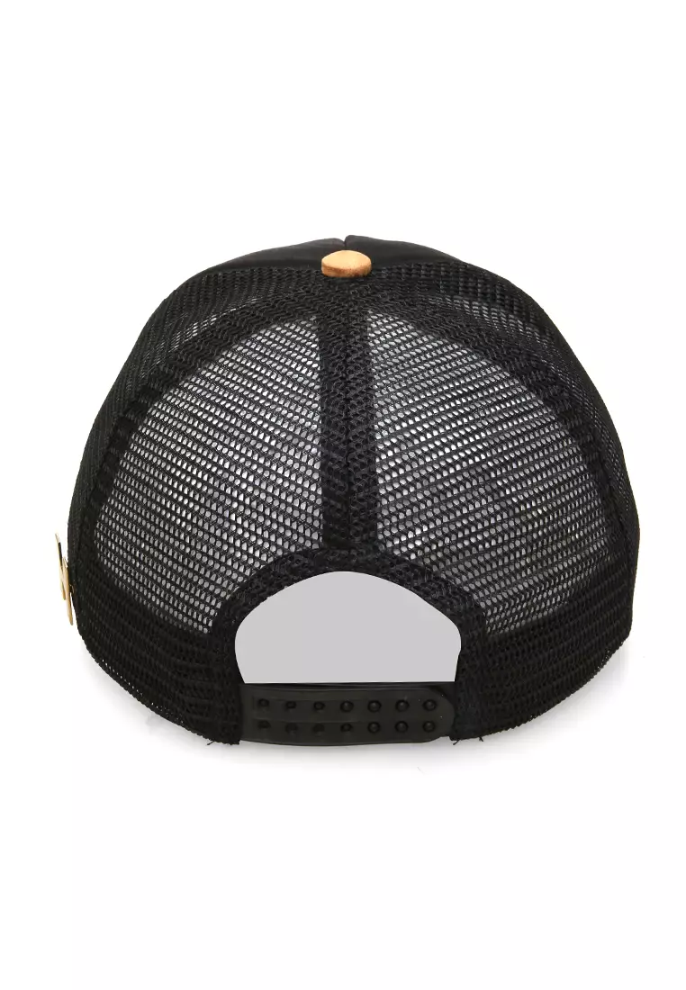 Raesan Topi Baseball Jaring Aksesoris Fashion Pria Adjustable Strap Material Polyester ORIGINAL - Black Brown