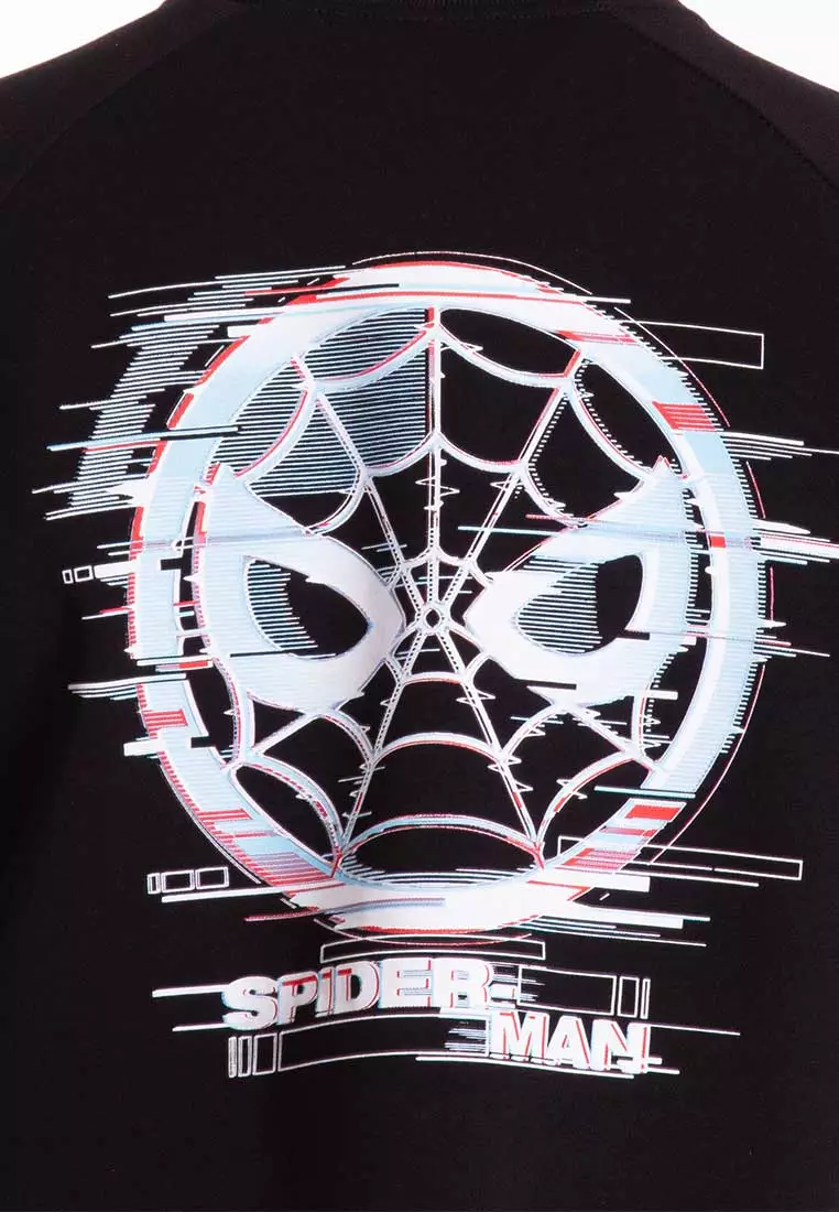 Forest X Marvel Spiderman Premium Weight Air-Cotton Baseball Jacket Sweater Men Family wear - FA30000-01Black