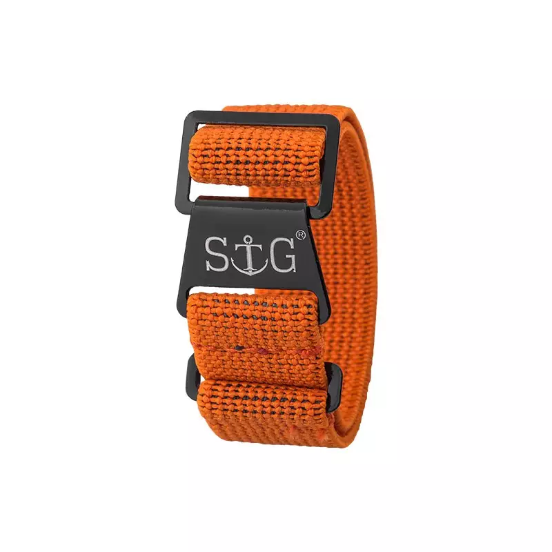 Tali / Strap Jam Tangan Strap Guy MN-ORG-19B Orange Nylon Black Folding Clasp