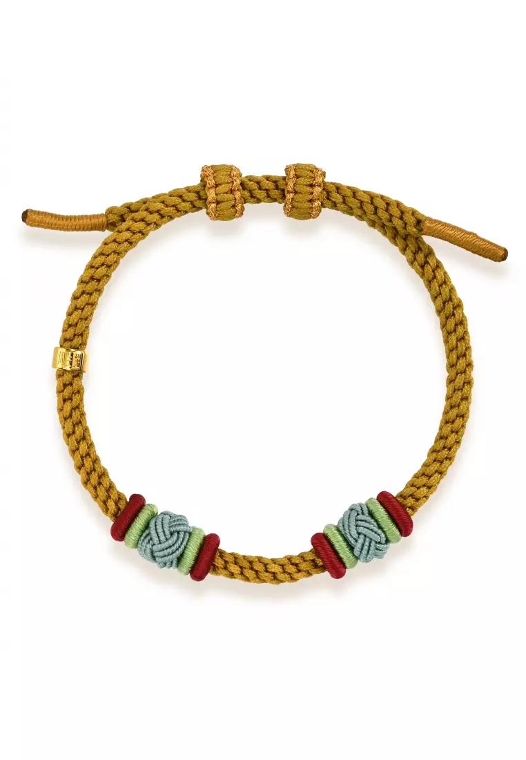 Hand-woven Knotted Charm Bracelet for Women Amber JFB0051
