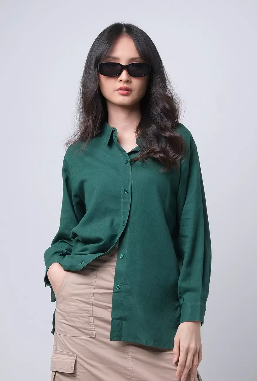 Kemeja Wanita Windy Dark Green