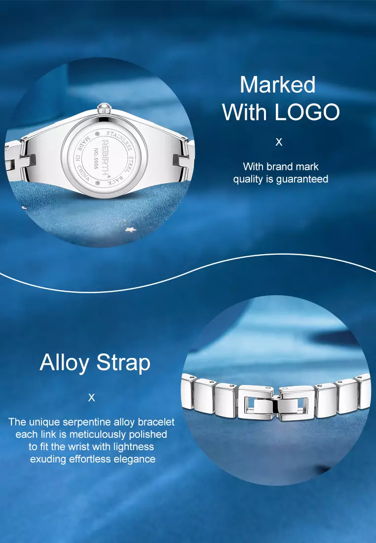 Jam Tangan Wanita Anti Air Original Mewah Elegan Tali Stainless Steel Jam Tangan Cewek silver