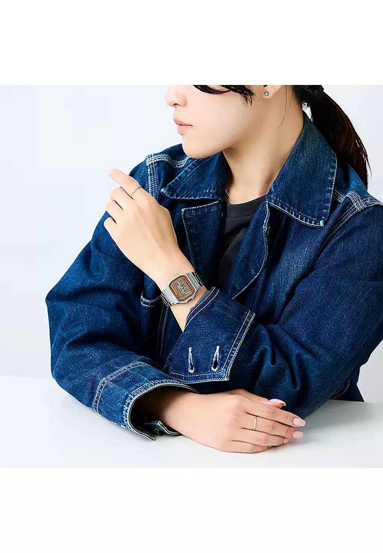 A158WEA-9 Unisex Digital Watch Stainless Steel Band