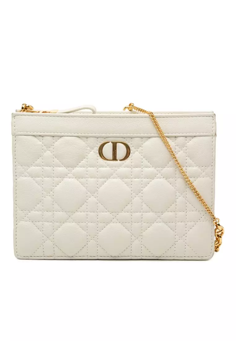 Pre-Loved Dior Supple Cannage Calfskin Caro Every Dior Pouch
