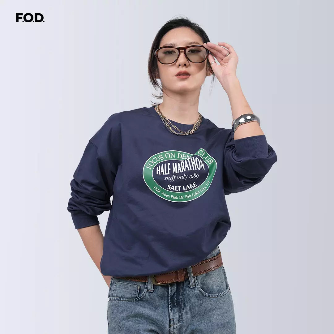 Sweater Wanita Half Marathon Navy