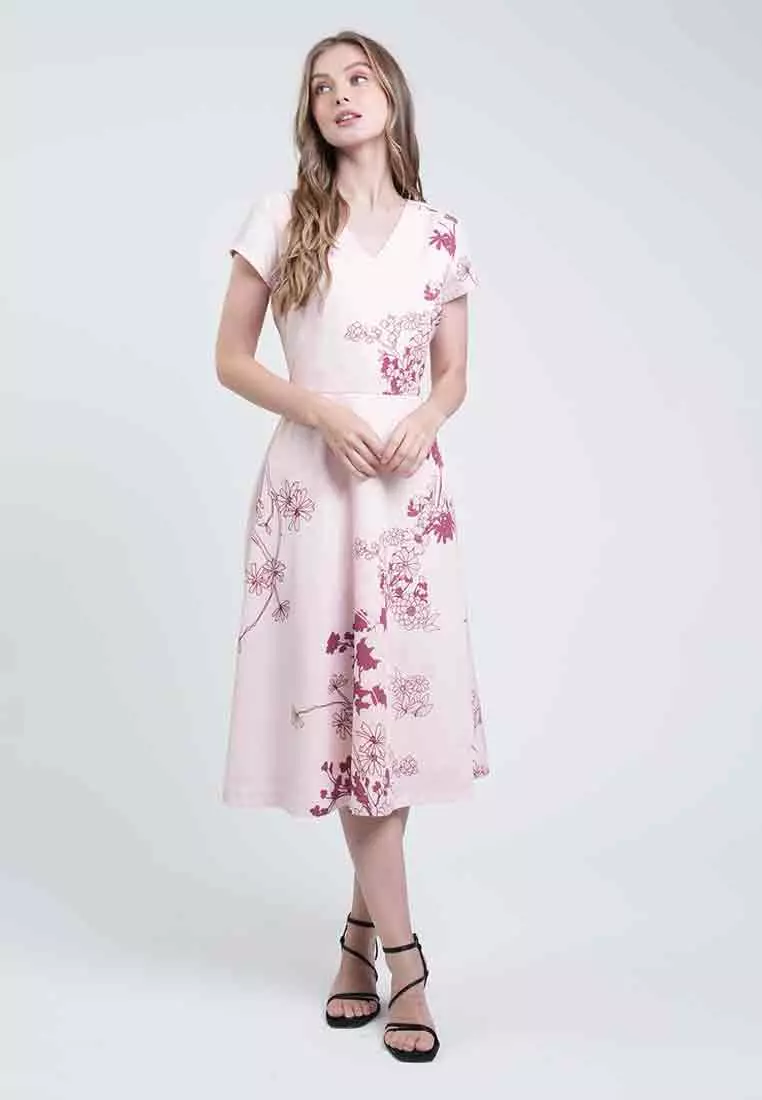 Anya V-Neck Floral A-Line Dress