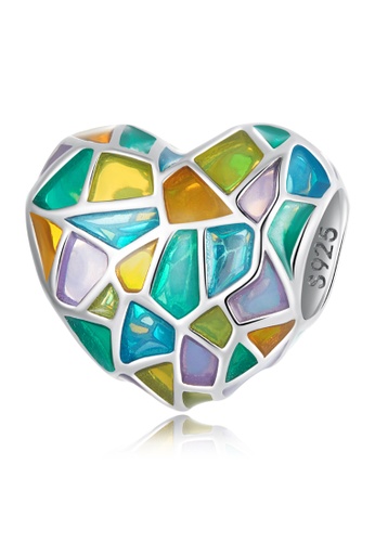 925 Signature silver 925 SIGNATURE Solid 925 Sterling Silver Catholic Stained Glass Heart Charm D8032ACC92B211GS_1