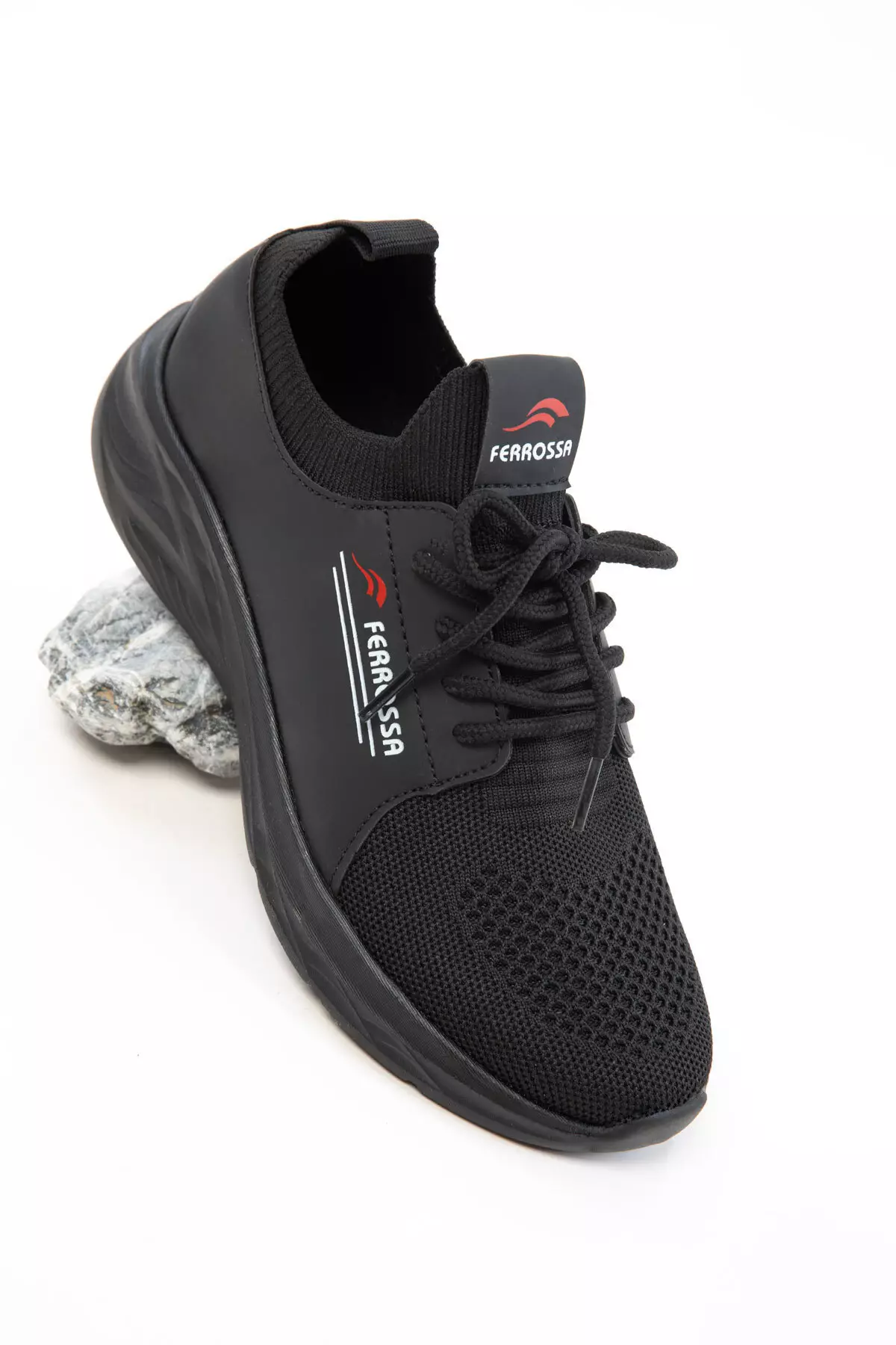 Black-Black-White Unisex Sneaker 20678