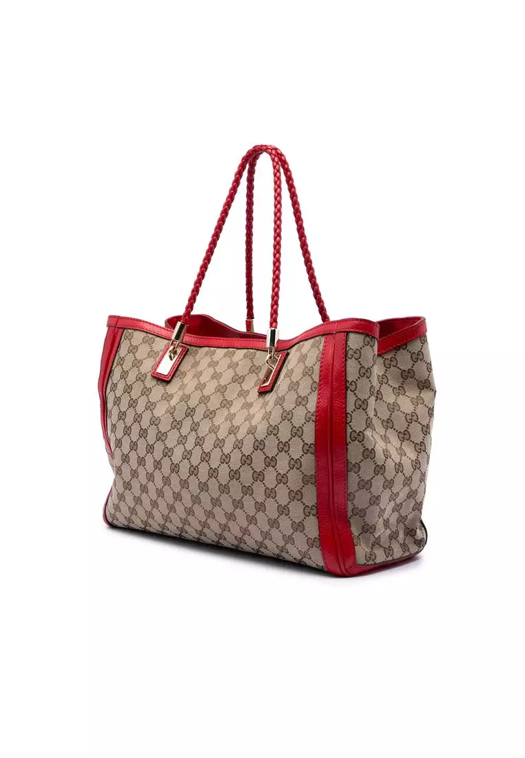 二手 Gucci 中 Gg 帆布 Bella 托特包