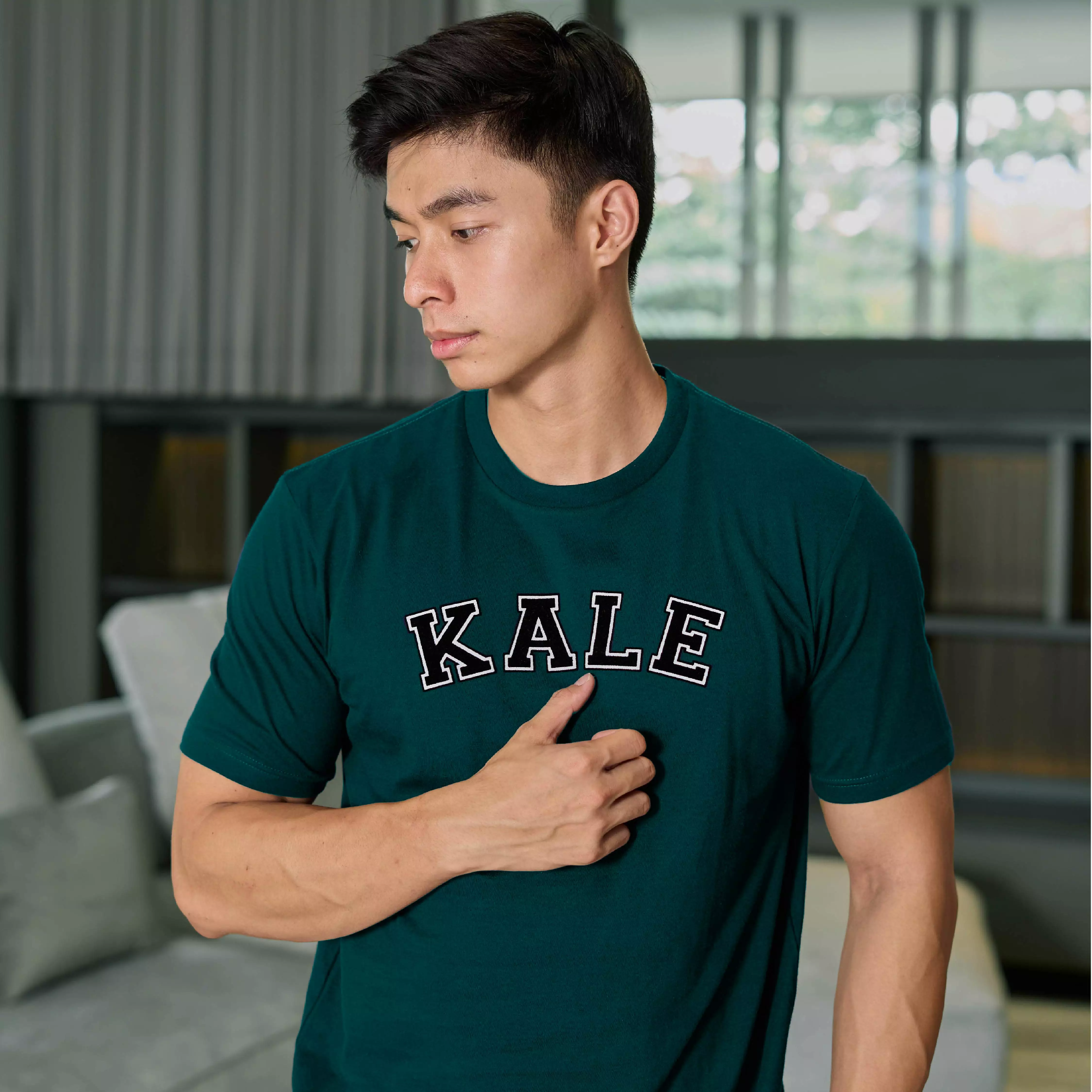 Kale Nathan Bottle Green / Kaos Lengan Pendek Pria / T-shirt Pria