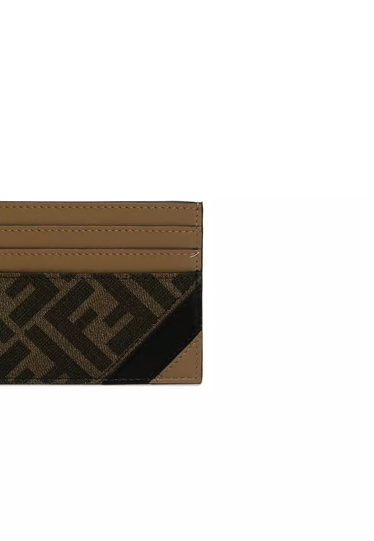 Fendi Brown And Black Forever Key Ring Card Holder