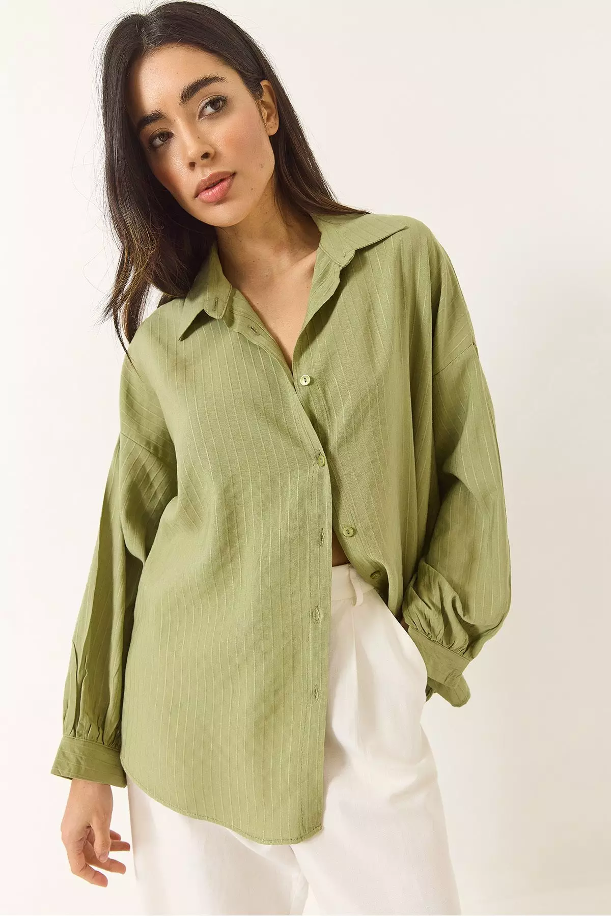 Women's Jacquard Linen Shirt 60171028