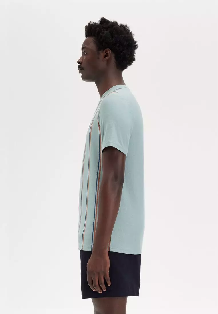 Buy Fred Perry Fred Perry M9867 STRIPED CREPE PIQUE T-SHIRT