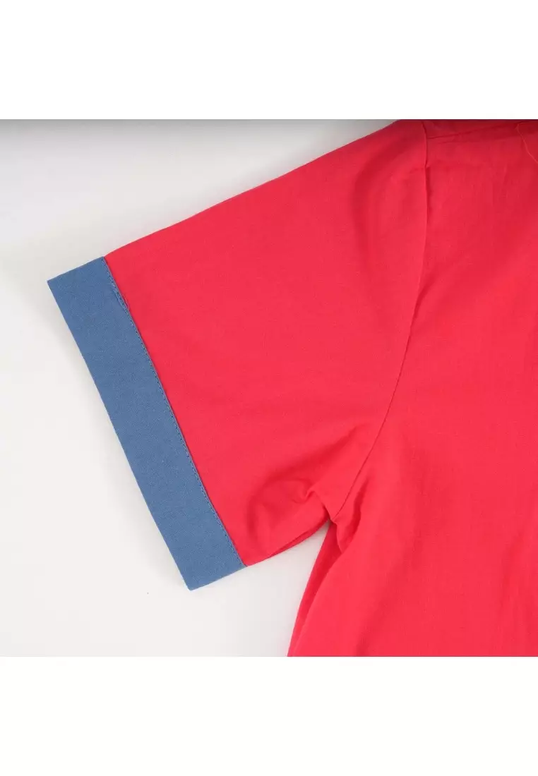 舞獅嬰兒裝兒童男童唐裝漢服套装紅色上衣與藍色短褲拜年服0838