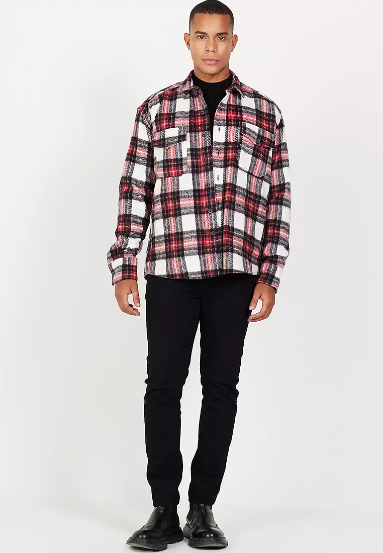 Plaid Patterned Lumberjack Shirt Jacket