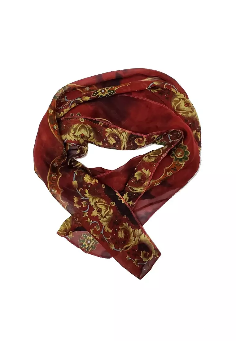 Stylish Silk Floral Print Chiffon Scarf