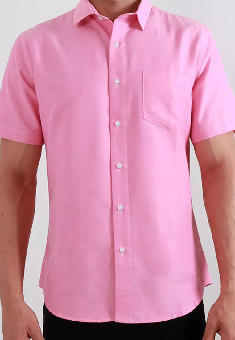 MAGINOT OXFORD PINK 1.0 Kemeja Casual Slim Fit Lengan Pendek