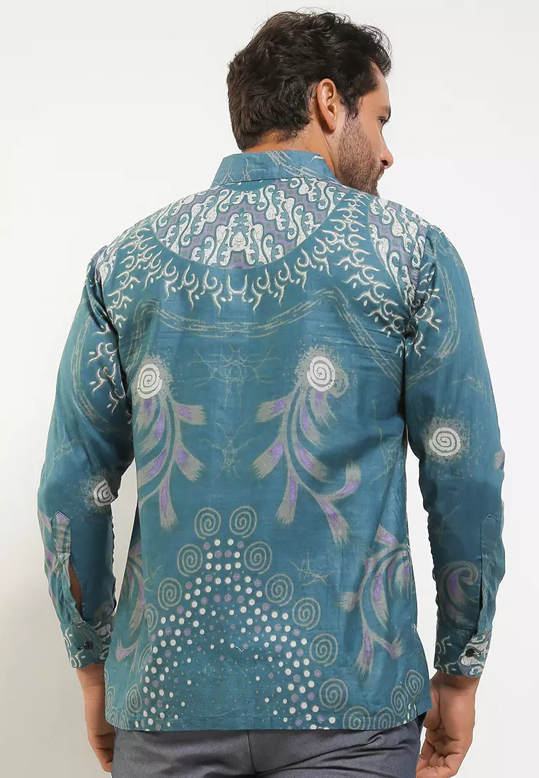 Athela Kemeja Batik Premium Pria Casual Modern Lengan Panjang