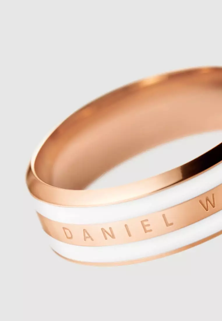 Buy Daniel Wellington Emalie Ring Satin White Rose Gold 50