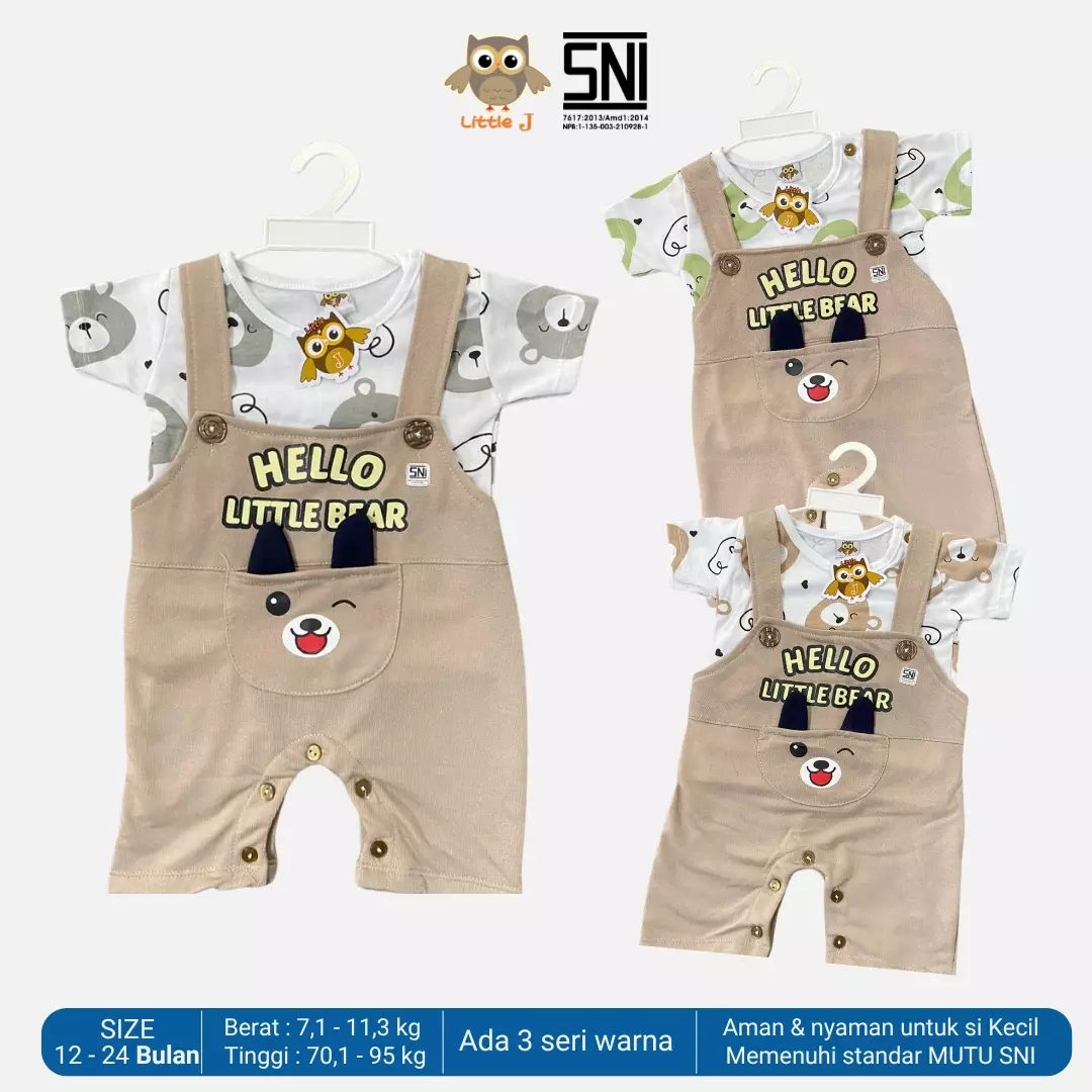 Little J Basic Baby Koala Overall Set - Baju Anak - Jumper Anak