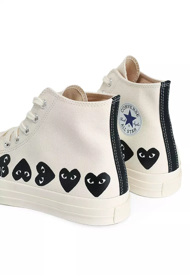 High Top Cdg White Black Heart Chuck 70 Multi Heart High-Top