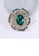 Glamorousky green Elegant Vintage Plated Gold Hollow Floral Brooch with Green Cubic Zirconia 58EF3ACC075E9FGS_3