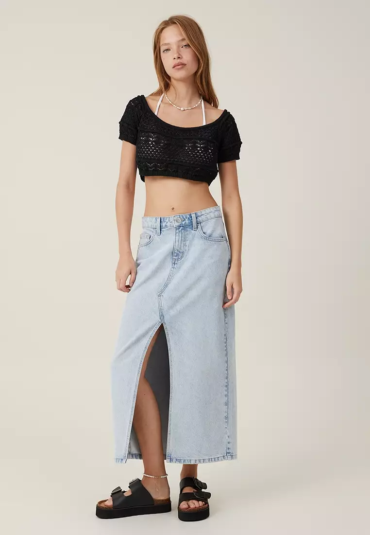 Jetset Crochet Off Shoulder Knit