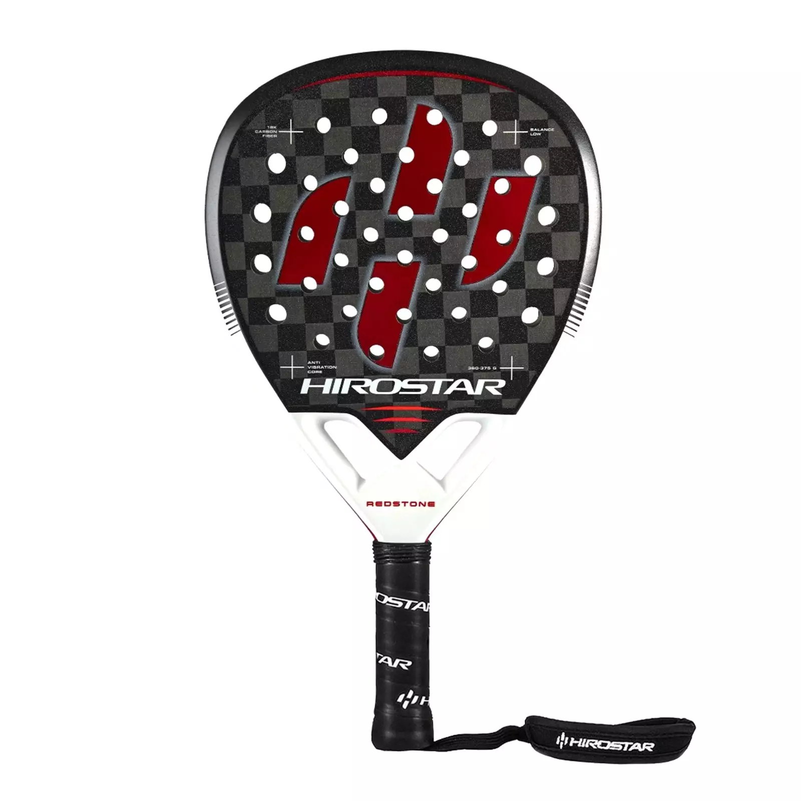 Raket Padel Hirostar Redstone 2025 365-380g Black White