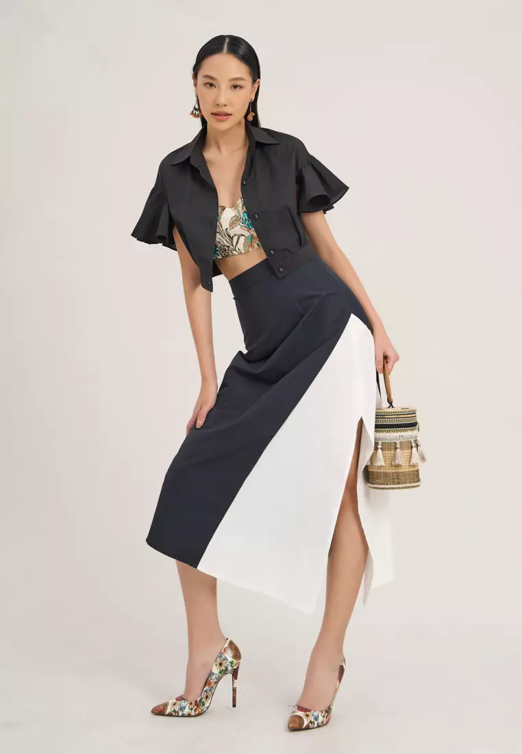 Black Linen Kate Skirt
