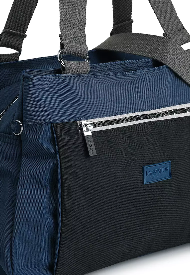 Colour Block Nylon Convertible Shoulder Bag