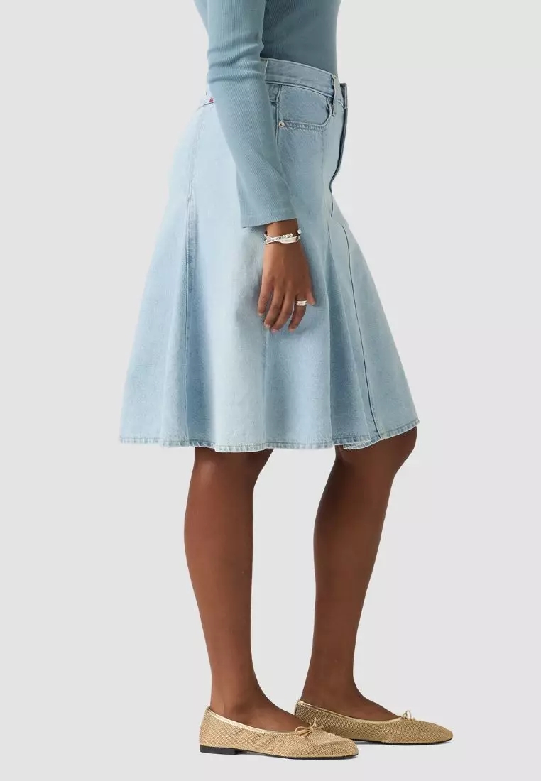 Women's Godet Knee-Length Skirt 005N8-0003