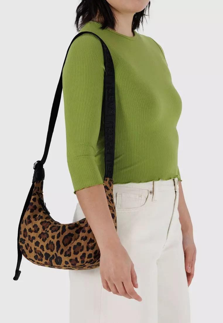 BAGGU - Small Nylon Crescent Bag - Leopard