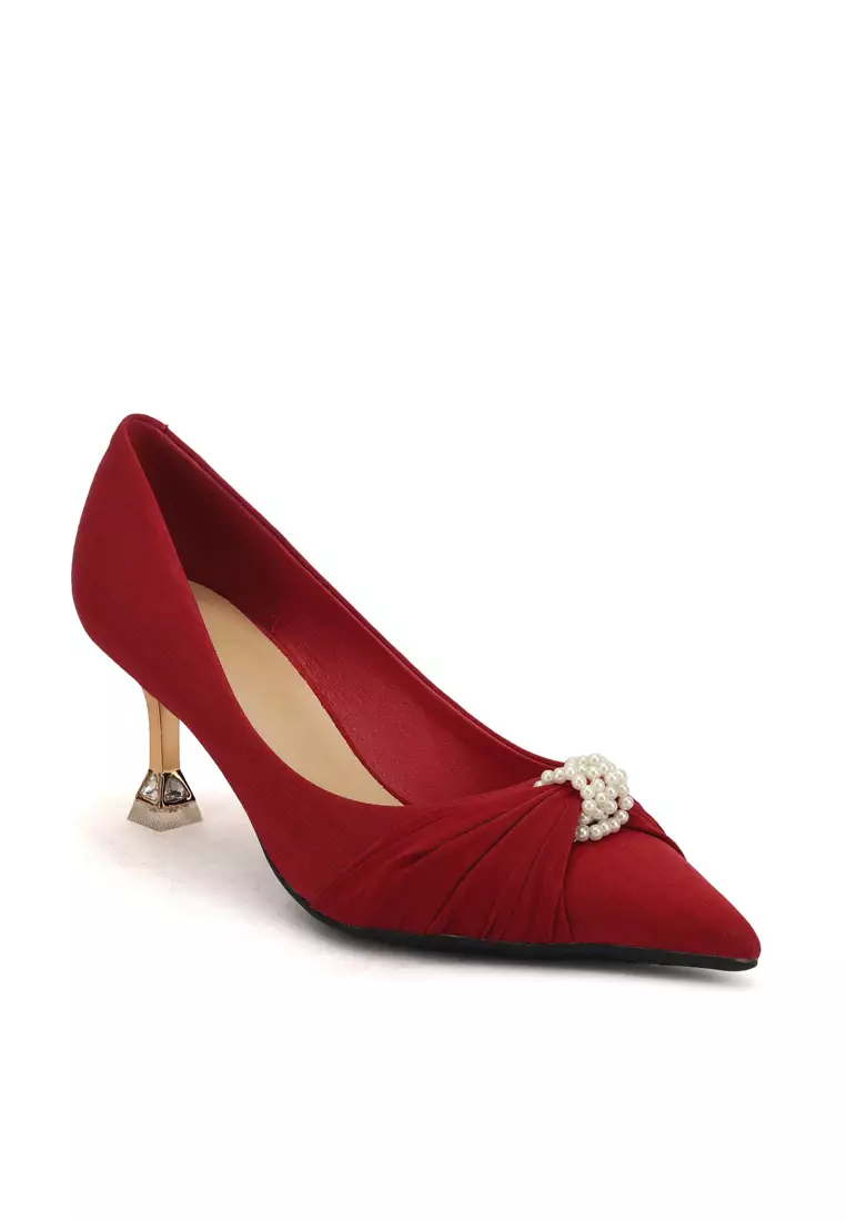 6.5CM Pearl Buckle Pointy High Heel Shoes XJ998-12