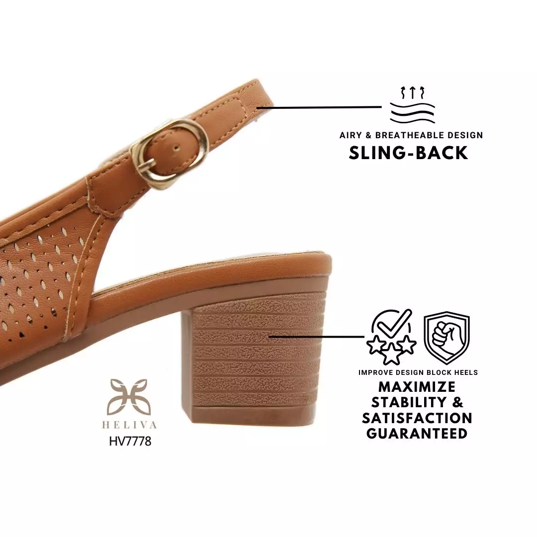 HELIVA REVINA – Laser Cut Slingback Heels HV7778
